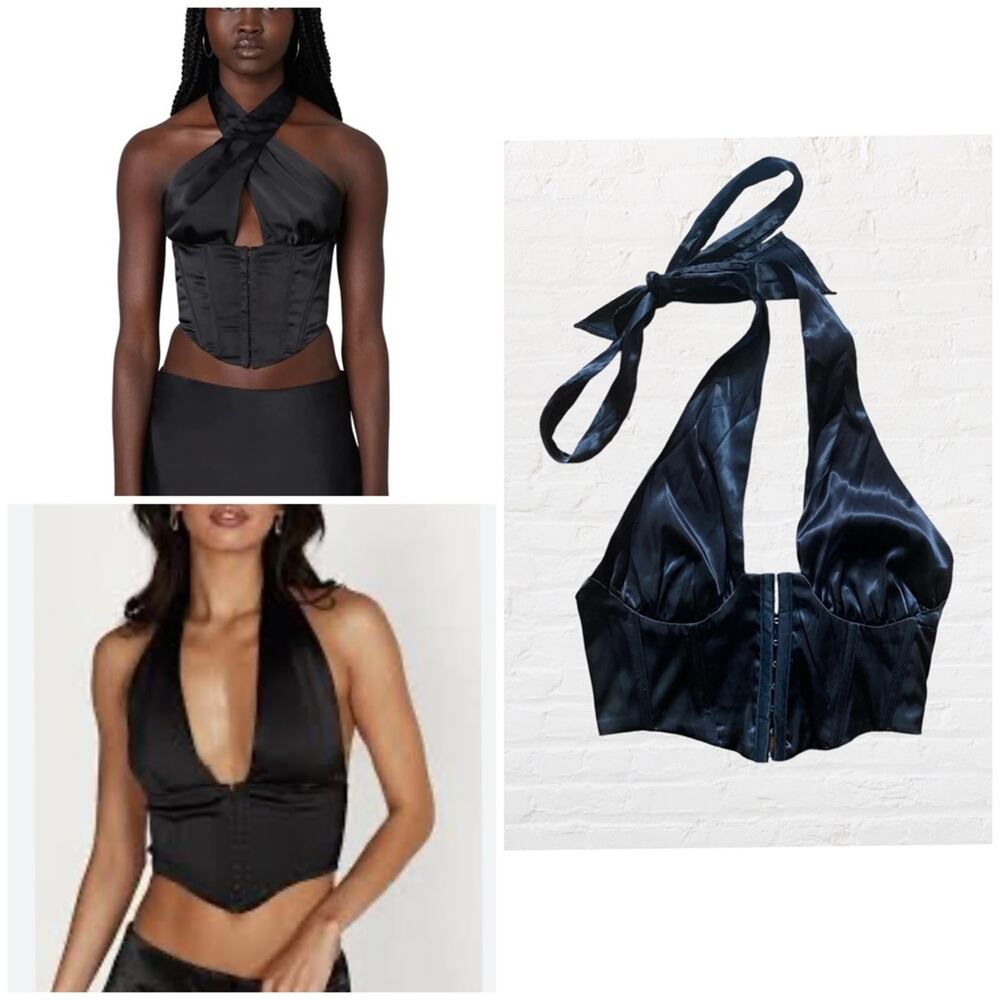 Satin halter corset small